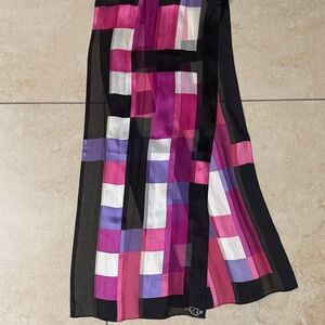 Preloved Oscar de la Renta Pink and Purple Checkered Scarf